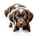(2 Pack) Brown Puppy Magnets - Cute Dog Refrigerator Decor - Pet Lover Animal Art - Puppy Parent Home Accents - 5 Inches On Longest Side - Thick Durable Magnet - Made in USA - MAG27207