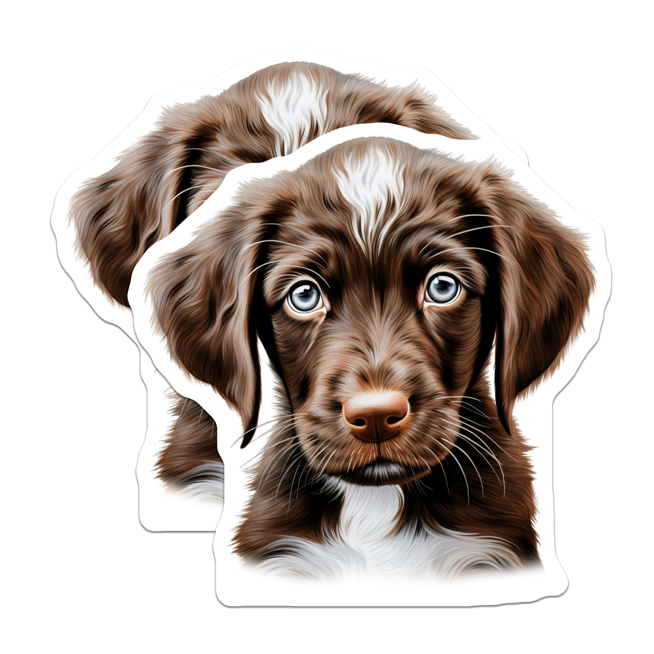 (2 Pack) Brown Puppy Magnets - Cute Dog Refrigerator Decor - Pet Lover Animal Art - Puppy Parent Home Accents - 5 Inches On Longest Side - Thick Durable Magnet - Made in USA - MAG27207