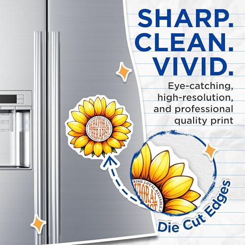 (2 Pack) Behavioral Therapist Sunflower Magnets - Motivational Flower - Inspirational Sunflower - 5" On Longest Side - for Cars, Refrigerators, Lockers - Made in USA BMCS3178