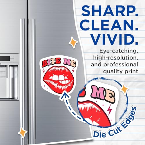 (2 Packs) Bite Me Sassy Juicy Lips Magnets - Sassy Funny Magnets - 5 Inches On Longest Side - Premium Magnet - for Fridges, Toolboxes, Cars - Made in USA - MAG2323