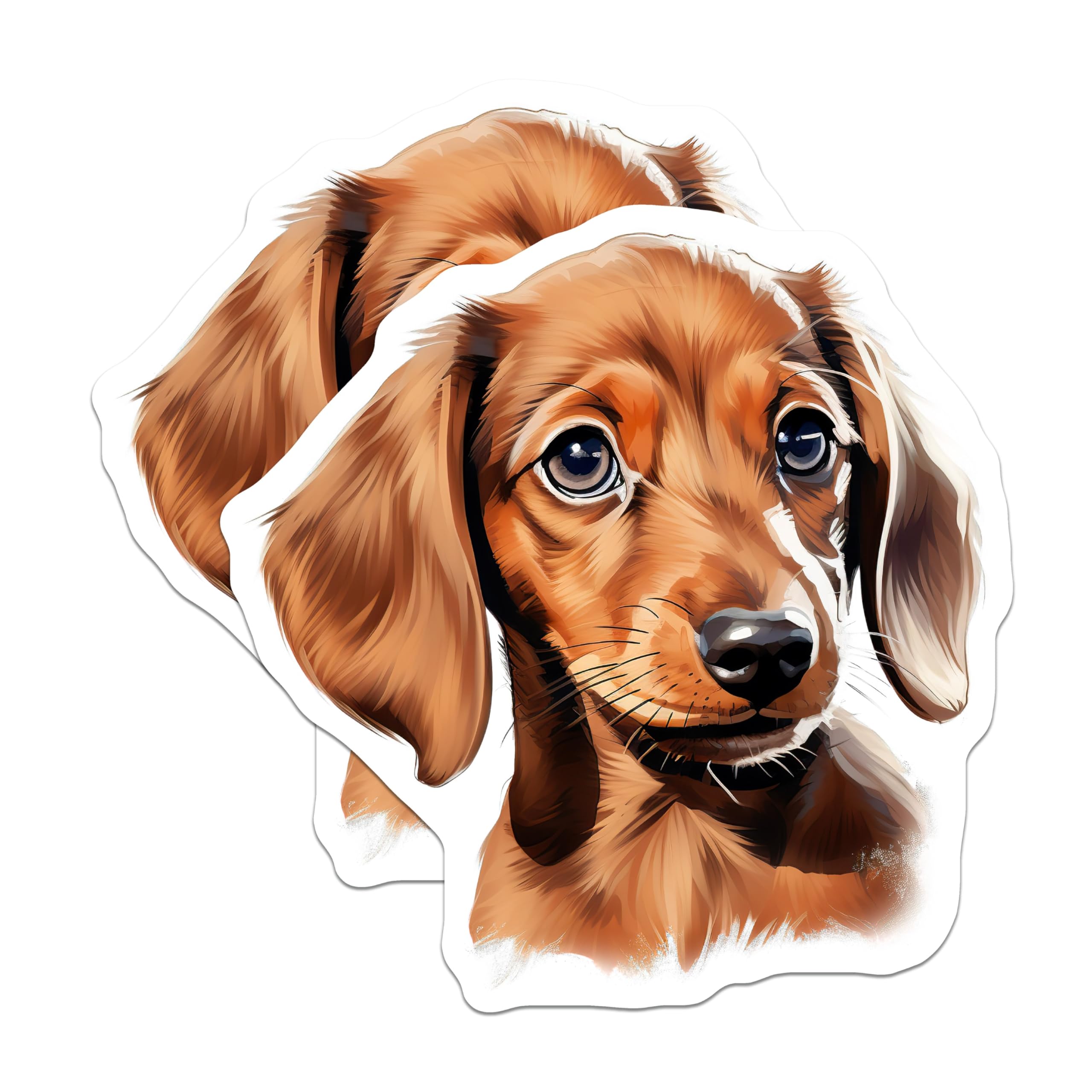(2 Pack) Dachshund Magnets - Cute Puppy Decor - Dog Lover Collectible - 5 Inches On Longest Side - Thick Durable Magnet - Made in USA - MAG23705