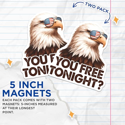 (2 Pack) Eagle Patriot Magnets - 5" On Longest Side - for Cars, Fridges, Toolboxes - Made in USA - MAG7408