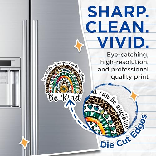 (2 Packs) in A World Where You Can Be Anything Be Kind Magnets - Positive Inspiring Motivating Magnets - 5" On Longest Side - Magnet - for Fridges, Toolboxes, Cars - Made in USA - MAG2508