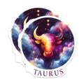(2 Pack) Taurus Magnets - Zodiac Sign Art - Cosmic Bull Refrigerator Decor - Astrology Star Sign - 5 Inches On Longest Side - Thick Durable Magnet - Made in USA - MAG37599