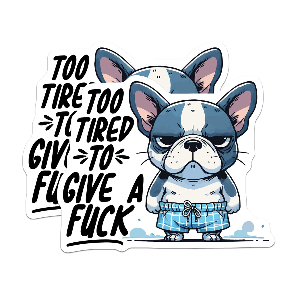 (2 Pack) Dog Magnets - Funny Bulldog Magnet - Grumpy Dog Refrigerator Magnets - 5" On Longest Side - Premium Magnet - for Cars, Refrigerators, Toolboxes, Lockers - Made in USA - MAG15294