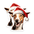 (2 Pack) Christmas Dog Magnets - Santa Hat Dog Head - Holiday Pet Refrigerator Accent - Dog Lover Christmas Decor - 5 Inches On Longest Side - Thick Durable Magnet - Made in USA - MAG25713