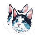 (2 Pack) Cute Blue Eyed Cat Magnets - Adorable Kitten Refrigerator Decor - Pet Lover Animal Art - 5 Inches On Longest Side - Thick Durable Magnet - Made in USA - MAG39937