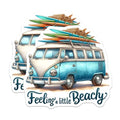 (2 Pack) Feeling A Little Beachy Magnets Magnets - Surf Van Decor - Beach Themed Sticker Magnet - 5" On Longest Side - Made in USA - Sticks to Refrigerators & Metal Surfaces - MAG9282