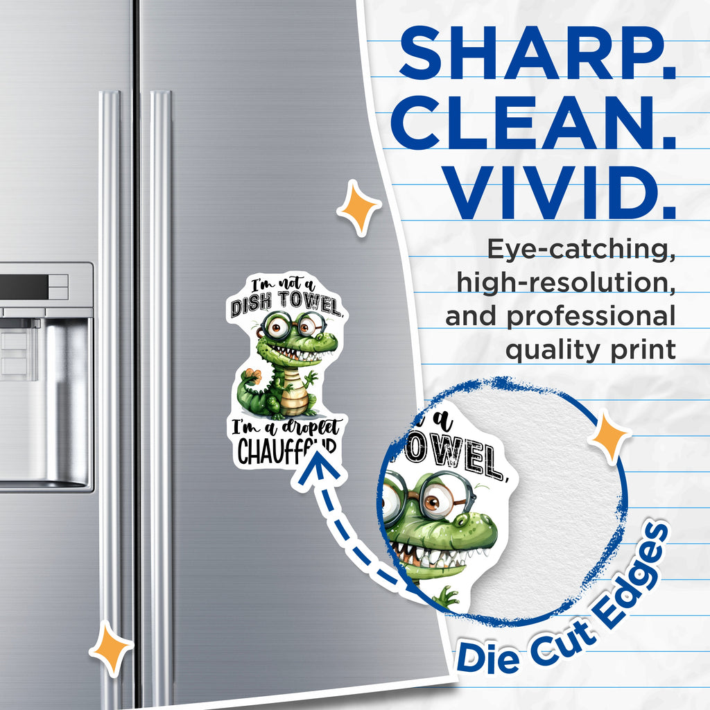 (2 Pack) Droplet Chauffeur Magnets - Funny Alligator Fridge Humor - Cute Crocodile Animal Lover Decor - 5 Inches On Longest Side - Thick Durable Magnet - Made in USA - MAG37285