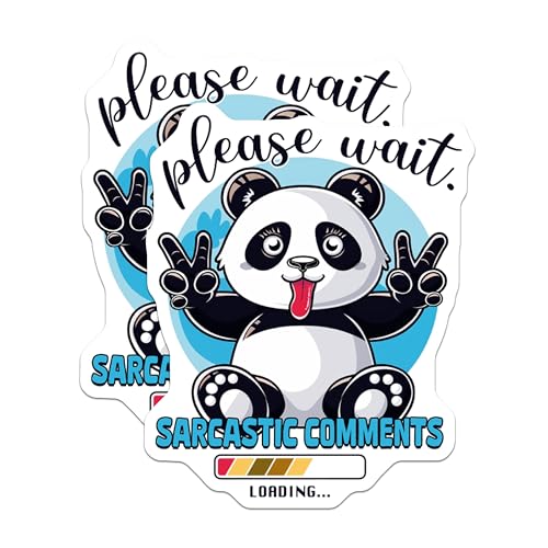 (2 Pack) Please Wait Magnets - Sarcastic Comments Loading - Humorous Panda Refrigerator Magnets - Funny Fridge - 5" On Longest Side - for Cars, Fridges, Toolboxes - Made in USA - MAG4374