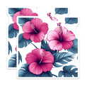 (2 Pack) Hibiscus Magnets - Tropical Flower Home Decor - Hawaiian Floral Botanical Refrigerator Magnet - 5 Inches On Longest Side - Thick Durable Magnet - Made in USA - MAG24083