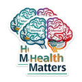 (2 Pack) Mental Health Matters Stickers - Mental Wellness Stickers - Brain Art Stickers - 5" On Longest Side - Sticks to Smooth Flat Surfaces - Made in USA - BMCS4887