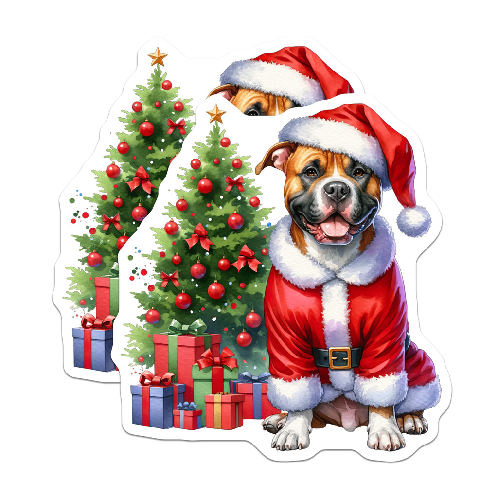 (2 Pack) Christmas Santa Dog Magnets - Festive Pet Decor - Holiday Refrigerator Accessory - 5 Inches On Longest Side - Thick Durable Magnet - Made in USA - MAG26054