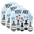 (3 Pack) Positive Affirmation Decals - Encouragement Stickers - Vases with Flowers Decals- 3 Inches On Longest Side - Easy Peel & Apply - Made in USA - 3MCS5328