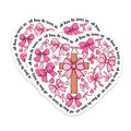(2 Pack) Christian Cross Magnets - Inspirational Bow Design Magnets - Heart Shaped Faith Magnets - 5" On Longest Side - for Cars, Refrigerators, Toolboxes, Lockers - Made in USA BMCS3485