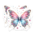 (2 Pack) Jeweled Butterfly Magnets - Sparkly Fairy Wing Aesthetic - Pink Blue Fantasy Celestial Refrigerator Decor Accent - 5 Inches On Longest Side - Thick Durable Magnet - Made in USA - MAG37619