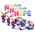 (3 Pack) Nope Unicorn Decals - Lazy Unicorn - Funny Animal Decal - 3 Inches On Longest Side - Easy Peel & Apply - Made in USA - 3MCS6735