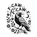 (2 Pack) Raven Magnets - E-CAW-F Design - Gothic Home Decor - Bird Fridge Magnets - 5" On Longest Side - Premium Magnet - for Cars, Refrigerators, Toolboxes, Lockers - Made in USA - MAG15926