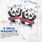 (2 Pack) Panda Fun Happiness Magnets - Cute Panda Magnets - Anti-Stress Quotes - Positive Vibes Magnets - 5" On Longest Side - for Cars, Fridges, Toolboxes - Made in USA - MAG4373