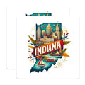 (2 Pack) Indiana State Landmark Stickers - Scenic Indiana Cityscape Stickers - Vintage Indiana Decal - 5" On Longest Side - Sticks to Smooth Flat Surfaces - Made in USA - BMCS5111