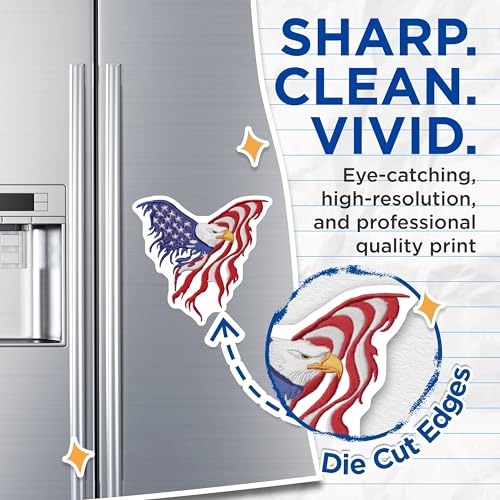(2 Pack) Patriotic Eagle Magnets - American Flag Magnets - Freedom Decor Magnets - 5" On Longest Side - for Cars, Fridges, Toolboxes - Made in USA - MAG6978