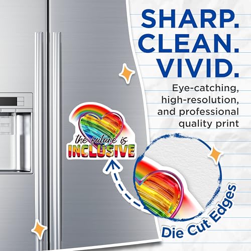 (2 Pack) The Future is Inclusive Magnets Magnets - 5" On Longest Side - Made in USA - Sticks to Refrigerators & Metal Surfaces - MAG9182