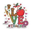 (2 Pack) Teacher Love Magnets - Educator Appreciation - Back to School Gift Magnets - 5" On Longest Side - Premium Magnet - for Cars, Refrigerators, Toolboxes, Lockers - Made in USA - MAG15954
