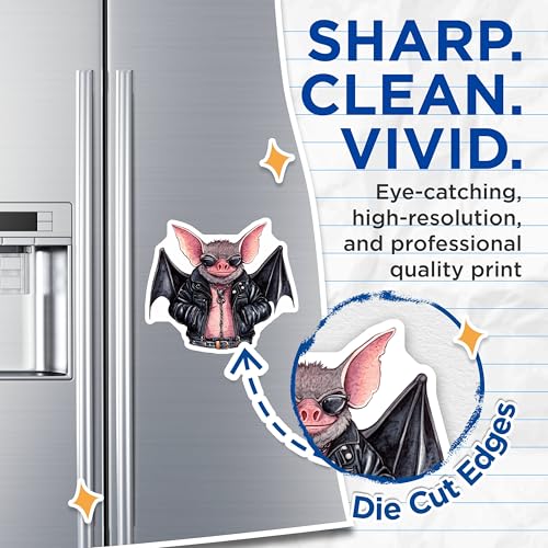 (2 Pack) Funny Bat Decor Magnet - Cool Bat Accessories - Bat Lover's Collectible - 5" On Longest Side - Sticks to Smooth Flat Surfaces - Made in USA - MAG9510