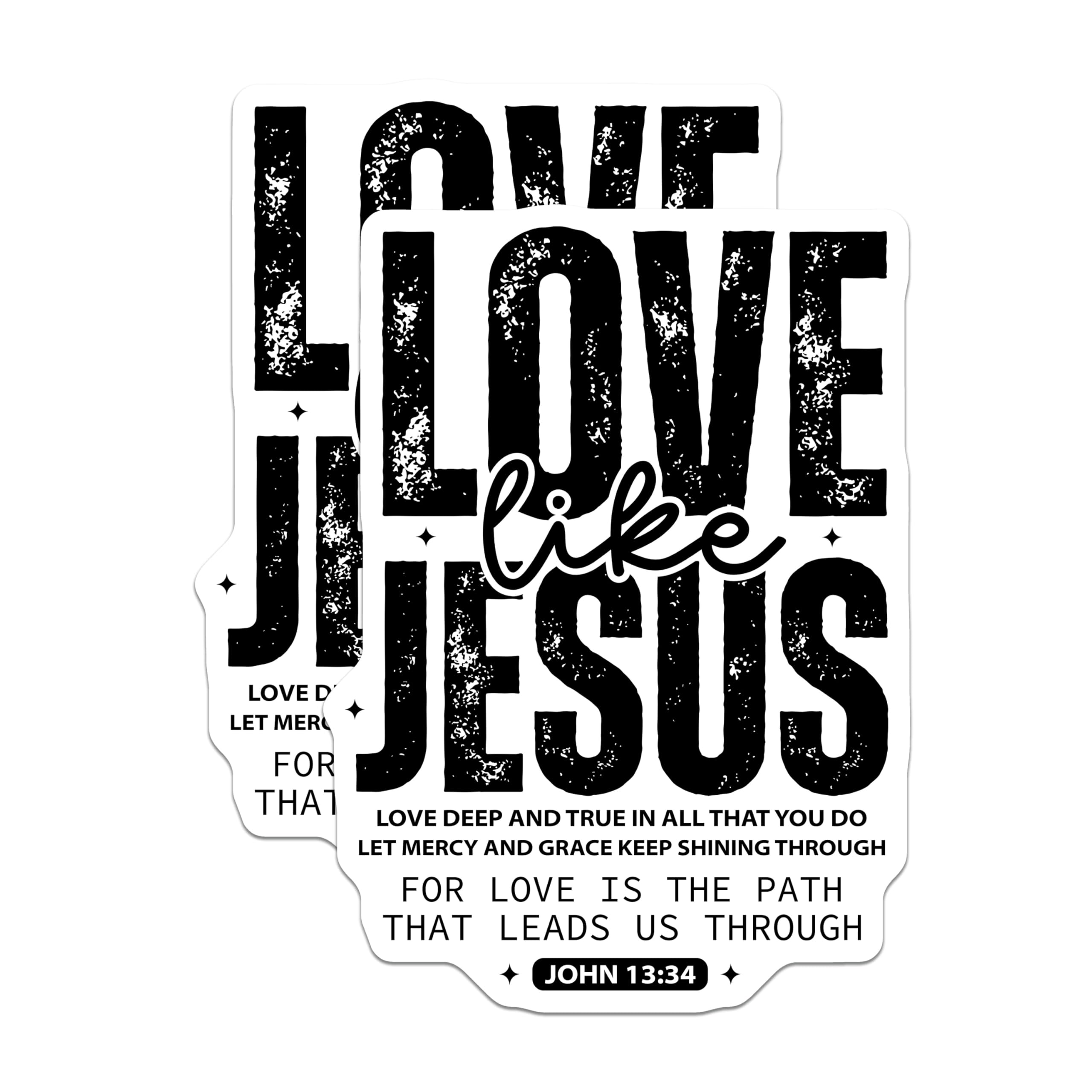(2 Pack) Christian Magnets - Love Like Jesus Magnet - Inspirational Religious Magnets - 5" On Longest Side - Premium Magnet - for Cars, Refrigerators, Toolboxes, Lockers - Made in USA - MAG16899