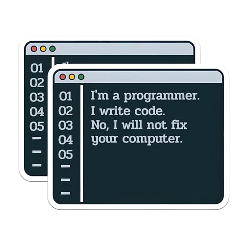 (2 Pack) I'm a Programmer Stickers - Coding Humor - Geeky Tech Pack - 5" On Longest Side - Sticks to Smooth Flat Surfaces - Made in USA - BMCS7430