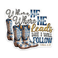 (2 Pack) Christian Cowboy Boots Magnets - Scripture Faith Decor - Western Inspirational Verse - 1 Peter 2:21-5 Inches On Longest Side - Thick Durable Magnet - Made in USA - MAG28569