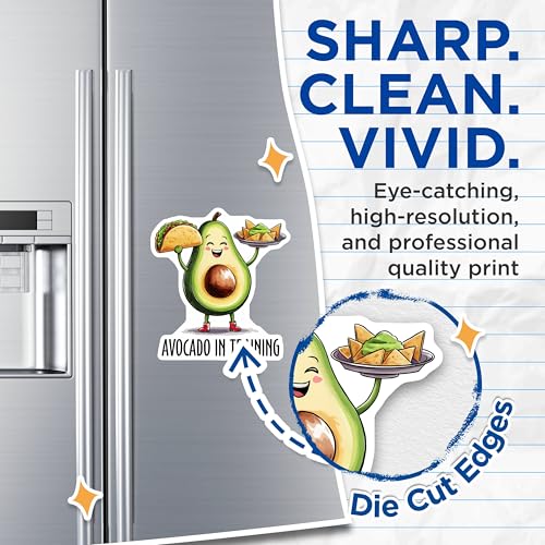 (2 Pack) Avocado in Training Magnets Magnets - Kitchen Decor - 5" On Longest Side - Made in USA - Sticks to Refrigerators & Metal Surfaces - MAG8390