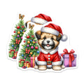 (2 Pack) Christmas Puppy Magnets - Santa Dog Holiday Decor - Cute Animal Fridge Accessories - 5 Inches On Longest Side - Thick Durable Magnet - Made in USA - MAG28299