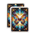 (2 Pack) Stained Glass Butterfly Magnets - Vibrant Mosaic Art Nouveau Insect - Colorful Fridge Decoration - 5 Inches On Longest Side - Thick Durable Magnet - Made in USA - MAG20979