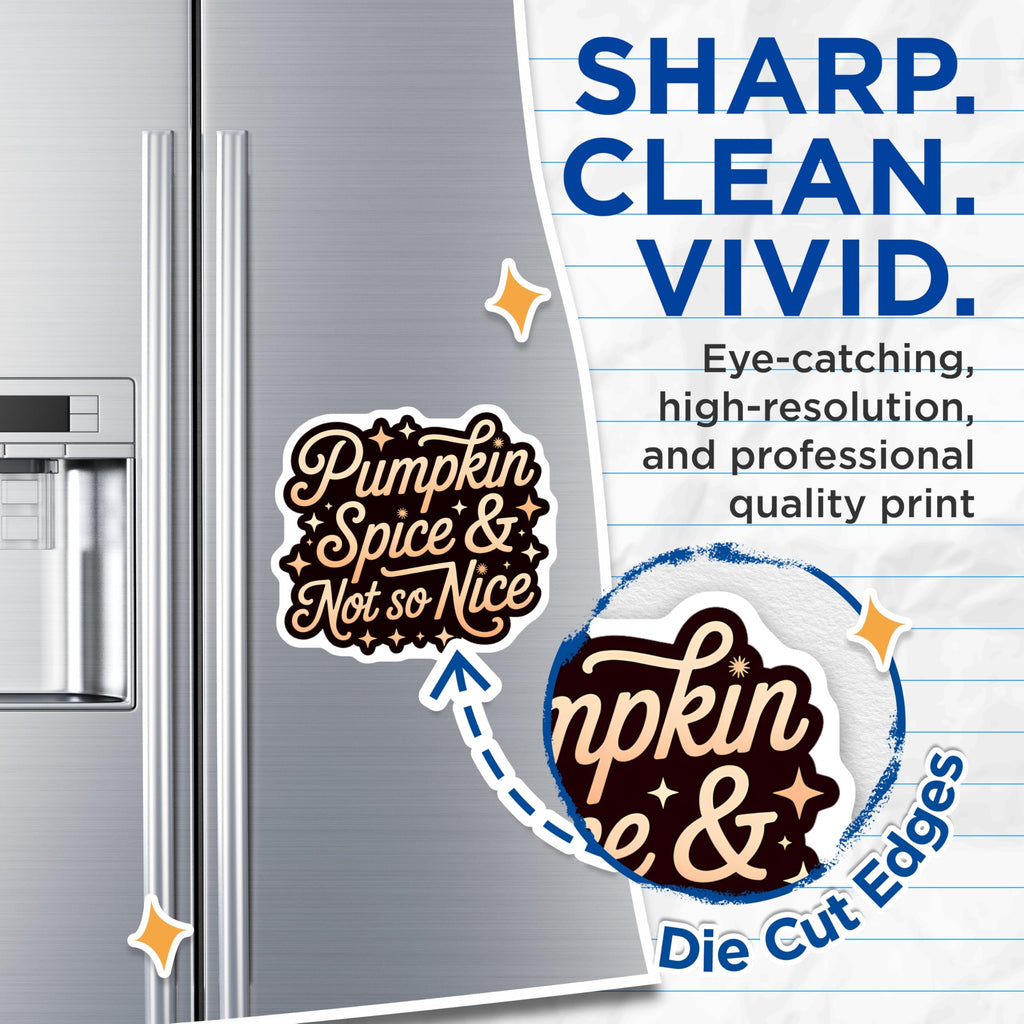 (2 Pack) Pumpkin Spice Not So Nice Magnets - Funny Fall Fridge Decor - Sassy Autumn Refrigerator Magnet - 5 Inches On Longest Side - Thick Durable Magnet - Made in USA - MAG22518