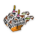 (2 Pack) West Virginia Magnets - WV State Outline Decor - Cow Print Leopard Aesthetic - Appalachian Home Fridge Magnet - 5 Inches On Longest Side - Thick Durable Magnet - Made in USA - MAG24846