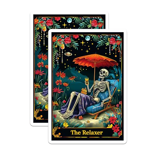 (2 Pack) Fun Skeleton Design Magnet - Tropical Beach Vibes - Unique Home Decor - Skeleton Beach Art - 5" On Longest Side - Sticks to Smooth Flat Surfaces - Made in USA - MAG10016