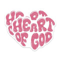 (2 Pack) Heart of God Stickers - Religious Decals - 5" On Longest Side - Sticks to Smooth Flat Surfaces - Made in USA - BMCS8830 - BMCS8830