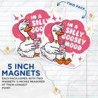 (2 Pack) Silly Goose Magnets - Cute Funny Animal - Positive Vibes Magnets - 5" On Longest Side - for Cars, Fridges, Toolboxes - Made in USA - MAG4609