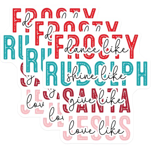 (3 Pack) Christmas Decals - Inspirational Xmas - Holiday Laptop Decal- 3 Inches On Longest Side - Easy Peel & Apply - Made in USA - 3MCS5265