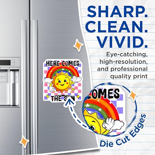 (2 Pack) Here Comes The Sun Magnets Magnets - 5" On Longest Side - Made in USA - Sticks to Refrigerators & Metal Surfaces - MAG8832