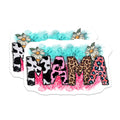 (2 Pack) Mama Animal Print Magnets - Bohemian Floral Mother Decor - Trendy Farmhouse Mom Accessory - 5 Inches On Longest Side - Thick Durable Magnet - Made in USA - MAG30986