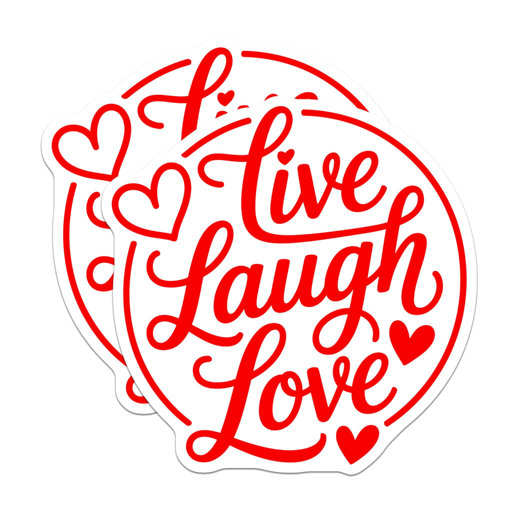 (2 Pack) Live Laugh Love Magnets - Inspirational Saying - Positive Vibe Fridge Decor - 5" On Longest Side - Premium Magnet - for Cars, Refrigerators, Toolboxes, Lockers - Made in USA - MAG15168