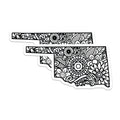 (2 Pack) Oklahoma State Map Magnets - Floral Design - Oklahoma Decor Souvenir - 5" On Longest Side - Premium Magnet - for Cars, Refrigerators, Toolboxes, Lockers - Made in USA - MAG18925