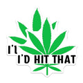 (2 Pack) I'd Hit That Magnets Magnets - Funny Weed Magnet - Cannabis Leaf Decor - 5" On Longest Side - Made in USA - Sticks to Refrigerators & Metal Surfaces - MAG8905