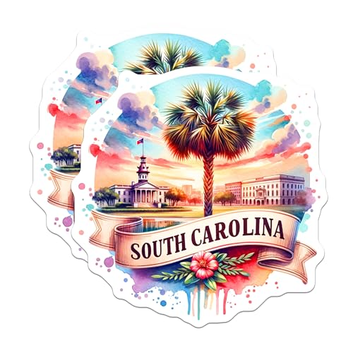 (2 Pack) South Carolina Scenic Magnets - Southern State Landscape - Carolina Palmetto Decor Magnets - 5" On Longest Side - for Cars, Fridges, Toolboxes - Made in USA - MAG6816