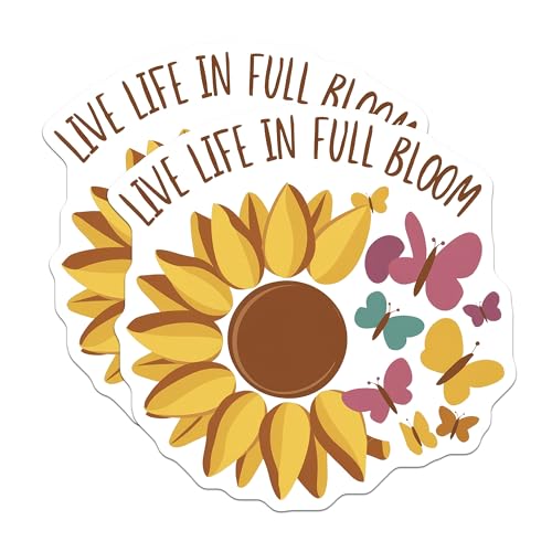 (2 Pack) Live Life in Full Bloom Magnets Magnets - 5" On Longest Side - Made in USA - Sticks to Refrigerators & Metal Surfaces - MAG8944