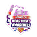 (2 Pack) Autism Rainbow Heartbeat Awareness Stickers - Autism Support - Colorful Heart Puzzle Stickers - 5" On Longest Side - Sticks to Smooth Flat Surfaces - Made in USA - BMCS6581
