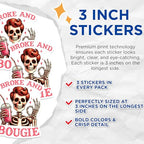 (3 Pack) Broke and Bougie Decals - Skeleton Decal - Trendy Decal - 3 Inches On Longest Side - Easy Peel & Apply - Made in USA - 3MCS8529