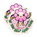 (2 Pack) Official Self Love Club Magnets - Cute Flower Character - Peace Sign Aesthetic - Positive Affirmation Decor - Mental Wellness Gift - 5" - Durable Magnet - Made in USA - MAG37161